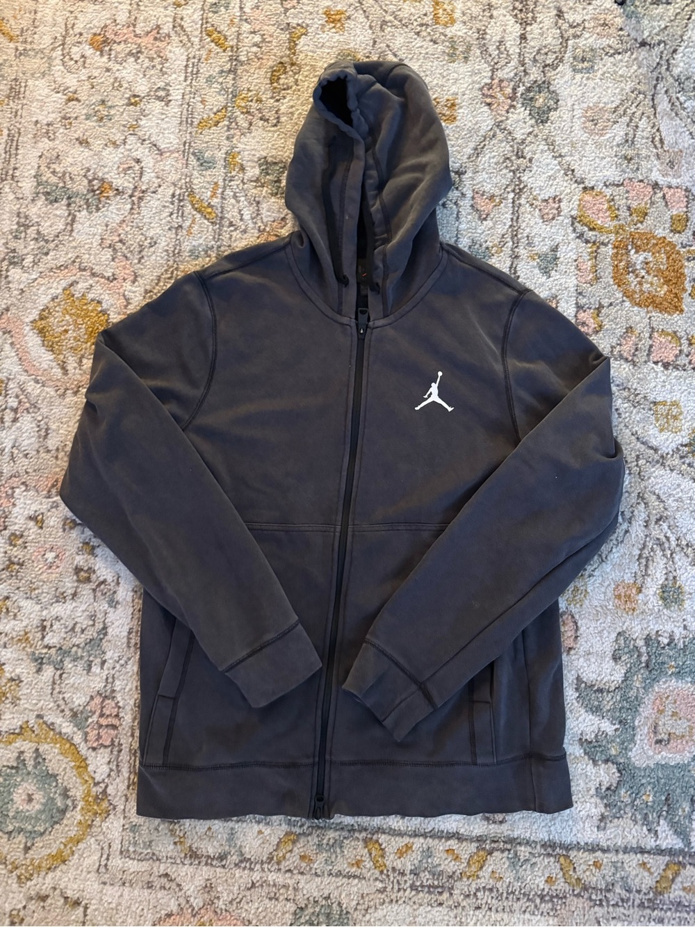 Nike Men's Air Jordan Dri-Fit Air Fleece Hoodie Full Zip Gray DC9737-010 Size M